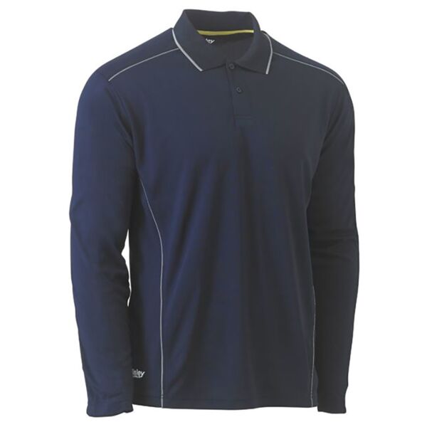 Cool Mesh Polo w/ Reflective Piping L/S Thumbnail