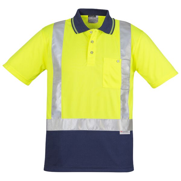 Mens Hi Vis Spliced Polo - Short Sleeve Shoulder Taped Thumbnail