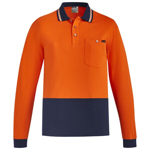 Mens Hi Vis Cotton L/S Polo Thumbnail