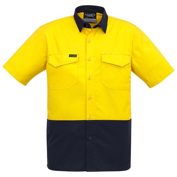 Mens Rugged Cooling Hi Vis Spliced S/S Shirt Thumbnail